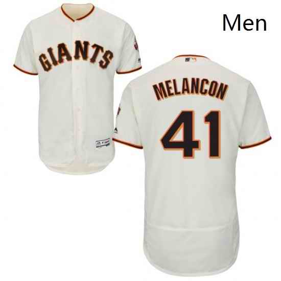 Mens Majestic San Francisco Giants 41 Mark Melancon Cream Flexbase Authentic Collection MLB Jersey